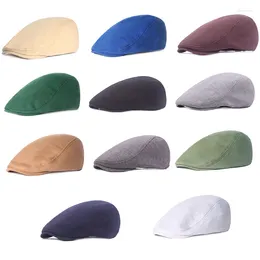 Berets Cotton Caps Men Women Hat Soft Casual Beret Solid Unisex Retro Driver Flat Cap The Waiter