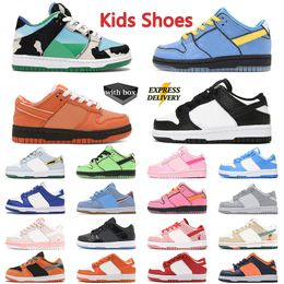 With Box Free Shipping Designer Kids Shoes Panda Low kid trainers toddler sneakers triple pink coat chunky jarritos shoes orange yellow black white Pandas lows shoe