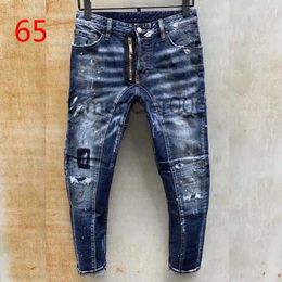 Mens Denim Jeans Black Ripped Pants Fashion Skinny Broken Style Bike Motorcycle Rock Revival Jean 2A9Y