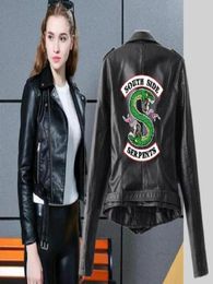 2019 Riverdale Women039s PU Leather Jacket winter Motorcycle Jacket Short Southside Serpents Artificial Leather Motorcycle Coat7450856