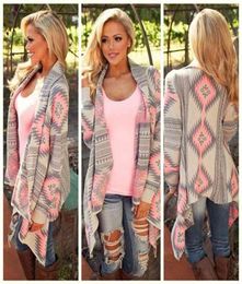 women fashion Aztec printed long sleeved casual allmatch Cardigans 2108303076784