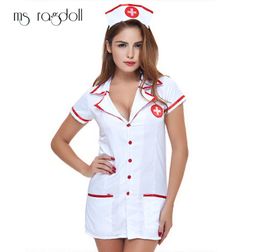 Nurse Uniform Cosplay Sexy Erotic Lingerie for Women Fantasias 2019 Costume Tempt VNeck Dress Nightdress Role Play Suits8418907