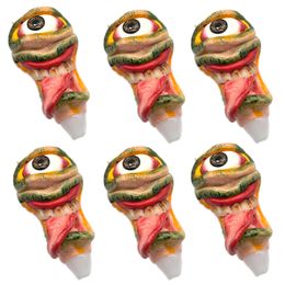 Unique Hand Pipes Heady dry herb tobacco Pipe with 3D Cartoon Coloured drawing Oil Burner Pipe over 50style Randomly send