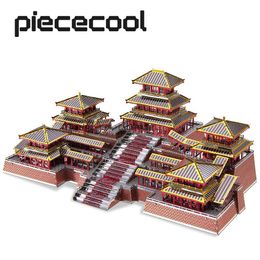 Craft Tools Piececool Puzzles 3D Metal Epang Palace Building Kits DIY Model Kits for Adult Teen Toys Chinese Architecture Brain Tease YQ240119