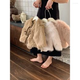 Down Coat Girls Faux Fur 2024 Fashion Winter Princess Thick Cotton Padded Casual Simple Fashionable Sweet Warm