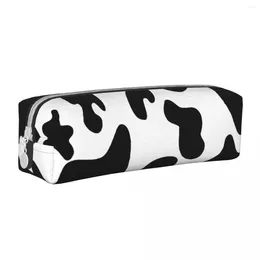 Fashion Cow Spots Animal Print Pencil Case Pencilcases Pen Box Kids Large Storage Bags School Supplies Cosmetic Stationery