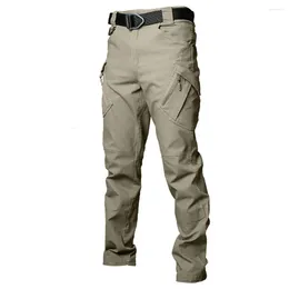 Men's Pants Quick Dry Outdoor Military Multi Pockets Elastic Casual Cargo Trousers Loose Tactical Work