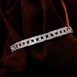 Pop Glamour Bracelet Hip Hop Jewelry Design Round Bright Cut 18 k Real Gold Platinum Natural Diamond Tennis Bracelet Gift Party