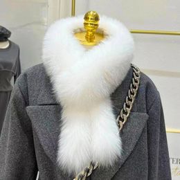 Scarves Natural Fur Scarf Winter Thickened For Women Real Neck Warm Fluffy Shawls Female Coat Collar