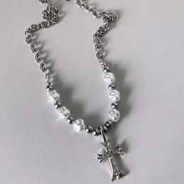 2024 Designer Brand Cross CH Necklace for Women Luxury Chromes Hip-hop Beads Collarbone Chain Men Sweet Couple Versatile Heart Classic Jewellery Pendant U6LX