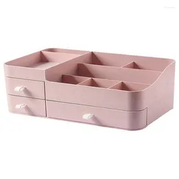 Storage Boxes Makeup Organizer Pink For Vanity Countertop With Drawers Cosmetics Skin Care