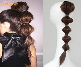 Costume Accessories Synthetic Straight Hair Bubble Ponytail Clip in Drawstring Bubble Lantern Shape Braids Pony Tail Hair Extensio7110893