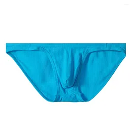 Underpants 1pc Men's Solid Colour Briefs Shorts Cotton Underwear U-Convex Pouch Bikini Elastic Low Waist Male Panties Undies