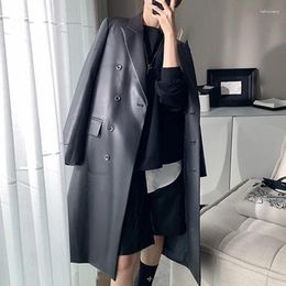 Women's Leather Winter Coats 2024 Woman Long Windbreaker Fur Jackets Blazer Cardigans Outerwear Trench Warm Overcoats Down