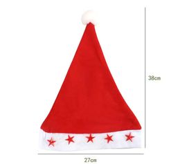 Christmas Decorations LED Glowing Luminous Red Flashing Beanie Xmas Party Hat Star Santa For Adult SN1658