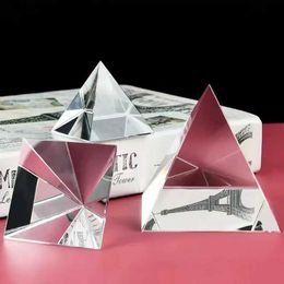 Arts and Crafts 6cm Clear Egyptian Pyramid K9 Crystal Glass Craft Ornaments Home Decoration YQ240119