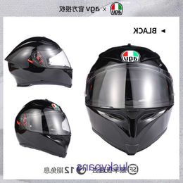 Men's AGV Full Helmet New K5S Motorcycle and Women's Four Seasons Safety Autumn Winter Anti fog Double Lens Racing 6SRU