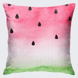 Pillow Idyllic Fresh Summer Watermelon Four-leaf Clover Printed Cover Fruit Pink Green Yellow Pillowcase