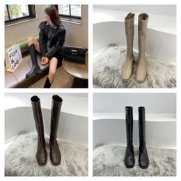 Designer di lusso da donna stivali da donna con caviglia alla caviglia femminile autunno inverno ad alto tacco corto stivaletti di alta qualità 35-40 35-40