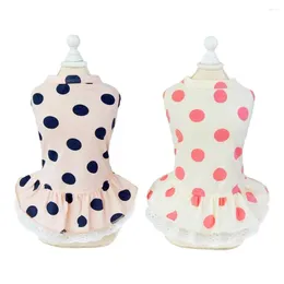 Dog Apparel Pet Dress Polka Dots Cotton Cat Puppy Pyjamas For Dogs Cats Small Medium 5 Sizes