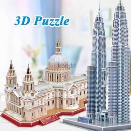 Craft Tools 3D Puzzle Paper Kids 8+ Years World Famous City Building Model Urban Landscape DIY Education Creative Adult Jigsaw Kids Toy Gift YQ240119