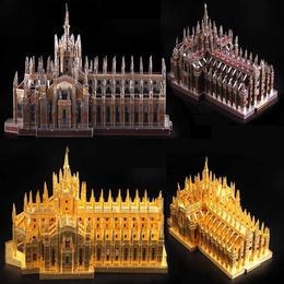 Craft Tools Italy Duomo di Milano World's Great Architectures 3D Puzzle Metal Model Kits 255 PiecesDIY 3D Laser Cut Building Jigsaw Toys YQ240119