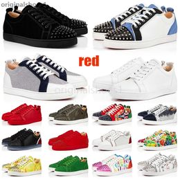 Designer red bottoms mens shoes womens Fashion Sneakers Low Cut Black White Leather Splike tripler Loafers Vintage Luxury Trainers big size36-47