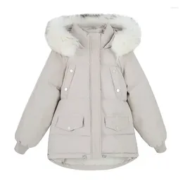 Women's Trench Coats Winter Short 90% Duck Coat Female Parkas Puffer 2024 Women Large Fur Collar Thickened Hooded Down Jackets