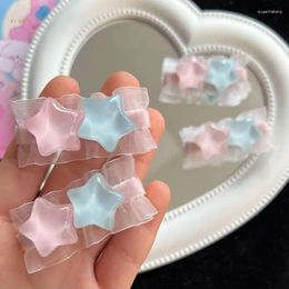 Hair Accessories Plastic Star Shape Barrettes Teens Duckbill Hairpin Transparent Clip