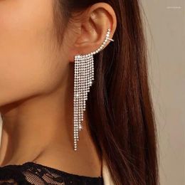 Dangle Earrings Freetry Luxury Full Rhinestone Long Tassel For Women Exquisite Irregular Crystal Chain Ear Cuff Wedding Jewelry