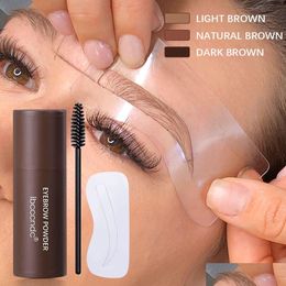 Makeup Tools Quality Ibcccndc Eyebrow Stamp Enhancer Eyeliner Tattoo Contouring Eye Brow Powder Brown Color Soft Styling Cream Stencil Dhxjs