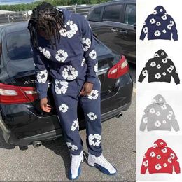 Designers Womens Mens Hoodies Pants a Sets Autumn Winter Full Print Foam Hip Hop Loose Sweatshirt Plush Sweatpants A1 Od5u