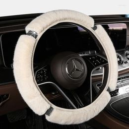 Steering Wheel Covers Winter Plush Car Cover With Short Diamond Inlay And No Inner Ring Anti Slip Handle Fit All