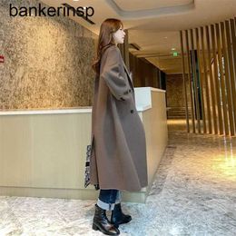 Maxmaras Coat Cashmere Designer Manuela Top Quality Autumn and winter cashmere 23 slimming and fitting knee length woolen length