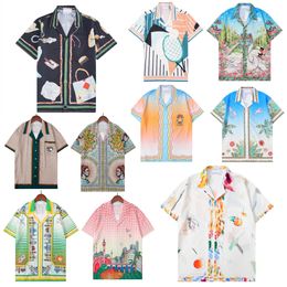 Summer Short Sleeve Designer Shirts Men Fashion Colourful Floral Print Dress Shirt Man Casual Shirt Asian size M-3XL JFS1