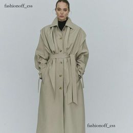 the Row Designer Women Outerwear Luxury Short Trench New Spring Fall British Trench Coat Mid-length Suit with Belted Lapel Casua High Quality Women's Long Coat 125