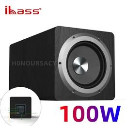 Subwoofer IBASS Home Theatre 6.5inch Active Pure Subwoofer 100W Highpower Superheavy Bass Household Wooden Desktop Speakers Box System