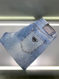 2024 marca di fascia alta ultimi jeans firmati pantaloni a matita blu elasticizzati comodi di alta qualità processo di lavaggio leggero moda design in tinta unita jeans da uomo