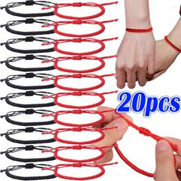 Link Bracelets Red Rope Braided Bracelet Lucky Men Women Thread Black Bangles Handmade Wristband Jewellery Friendship Couple Lover Gift