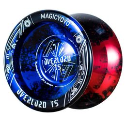 Yoyo T5 OVERLORD Unresponsive Yoyo Aluminium Alloy Metal Professional YoyoBonus - 5 Strings Yo-Yo Bag Glove