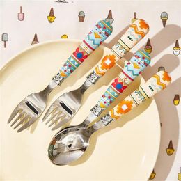 Dinnerware Sets Kitchen Set Fork 16 2.7cm Safe And Odourless Ladle Soup Conveniently Not Easy To Fall Off Protecting Babys Health Feeding