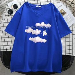 Tops Plus Size 6xl 150kg Summer Cotton T Shirt Women Cartoon Print Short Sleeve V Neck Loose Pullovers Felmale Tops