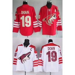 Factory Outlet Mens Cheap Phoenix Coyotes 19 Shane Doan Red White Black New Style Ed Full Embroidery S Ice Hockey Jerseys 1222