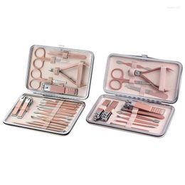 Nail Art Kits 12/18PCS Pedicure Care Tools Stainless Steel Grooming With Travel Case Manicure Set Professional Clippers Kit