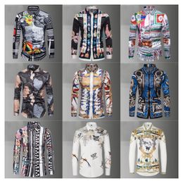 Camisas masculinas designer de luxo formal negócios casuais camisas de mangas compridas primavera e outono ajuste regular camisas de cor sólida 100% algodão M-3XL 20 cores