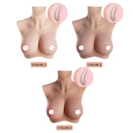 Costume Accessories 8th Generation Realistic Silicone Breast Forms Sissy Crossdressing Fake Boobs for Transgender Drag Queen Cosplay Costumes