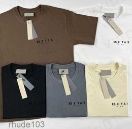 Mens Tshirts Sweatshirt Fashion Designer t Shirt Ess Cottons Tees Silicone Flocking Letter Stereo Printing Tshirts Men Women Casual Short Sleeve Fg Tees Polos 79TI