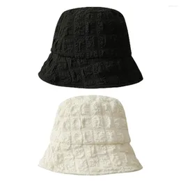 Wide Brim Hats Solid Color Bucket Hat Spring Summer Adjustable Soft Fisherman Cap Beach Women Girls