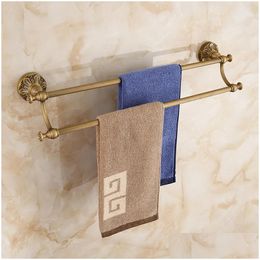 Bathroom Shelves Antique Bronze Accessories All-In-One Package Towel Bar Ring Toilet Brush Holder Robe Hook Hair Dryer Drop Delivery H Dhxsh