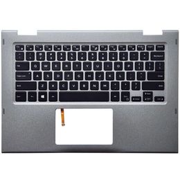 New For Dell Inspiron 13 5379 Palmrest with Backlit US Keyboard Grey 0JCHV0